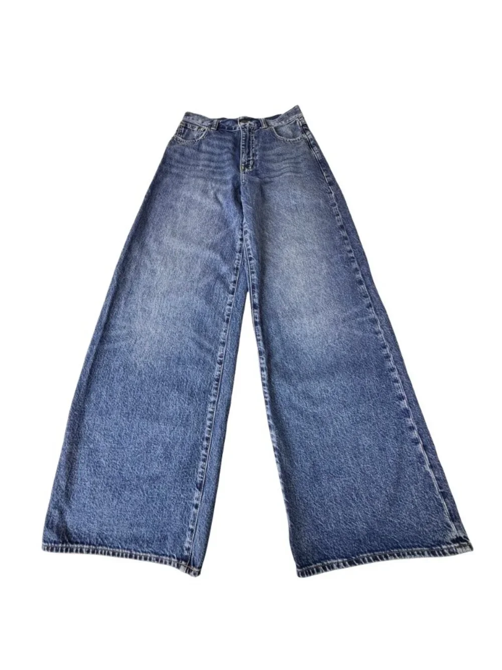 Madewell Superwide Leg Jeans Sz 24, High Rise Minimalist Grunge - Picture 3 of 12